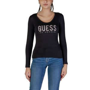 Guess Schwarzes Baumwoll-Langarmshirt