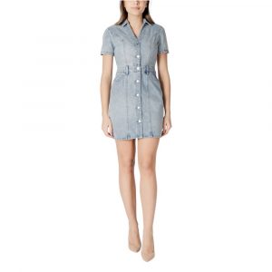 Morgan De Toi Blaues Baumwoll-Midi-Kleid