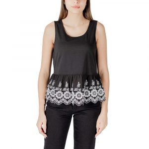 ICHI Schwarzes Baumwoll-Tank-Top