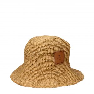 Max Mara Beiger Raffia-Bucket-Hut