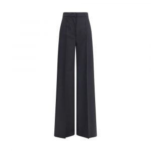 Max Mara Schwarze Freizeit-Hose aus Wollfleece