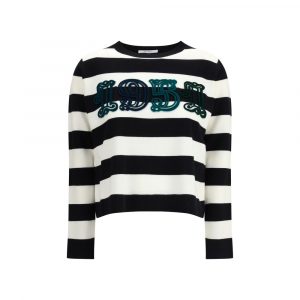 Max Mara Schwarzer Woll-Fleece-Sweatshirt