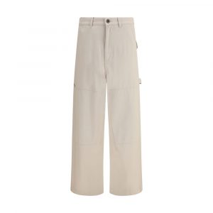 Max Mara Baumwoll-Cargohose in Creme