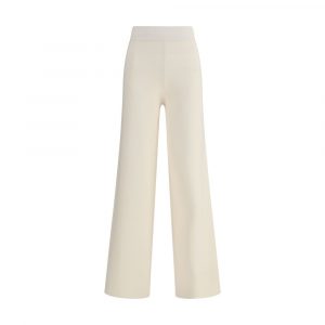 Max Mara Beigefarbene Viskose-Hose im Casual-Look