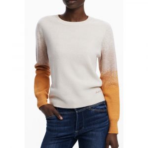 Desigual Beigefarbener Pullover aus Wolle fĂŒr Frauen