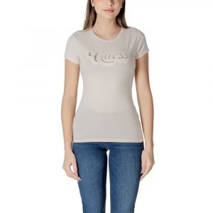 Guess Beigefarbenes Baumwoll-T-Shirt