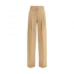 Max Mara Beigefarbene Wollhose im Freizeitstil