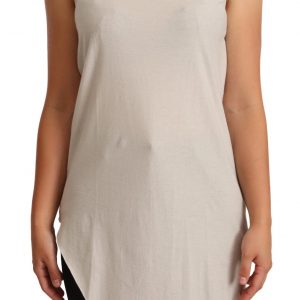 Max Mara Hellgraues ärmelloses Tank Top mit Racerback aus 100 % Baumwolle