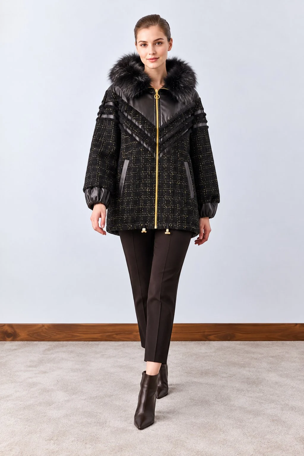 My312 Black Fur-Trimmed Jacket