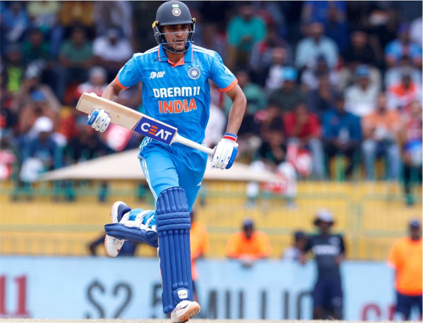 Shubman Gill Playing a Drive Shot