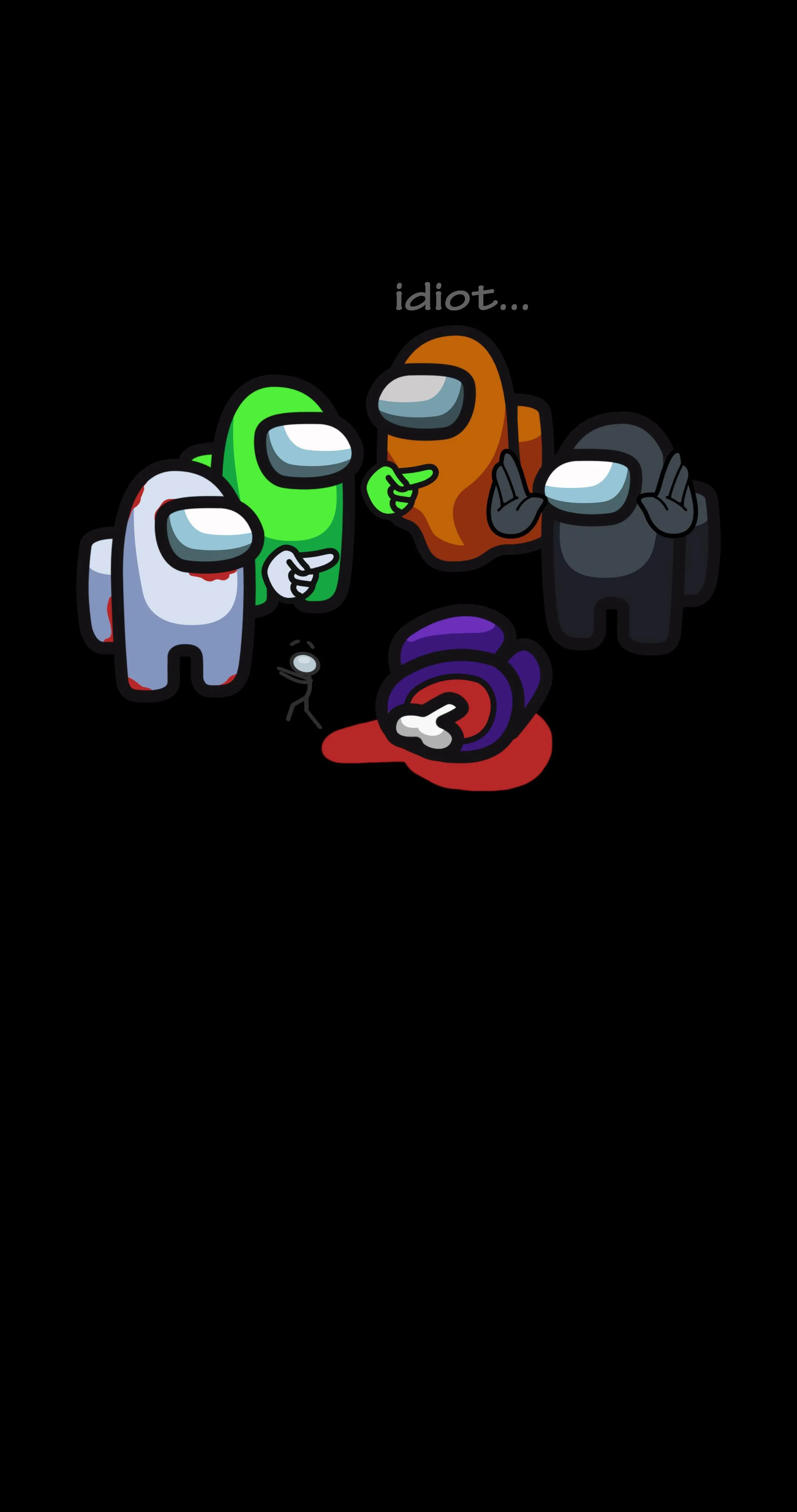 3D Colorful Characters Floating in Dark Space Wallpaper