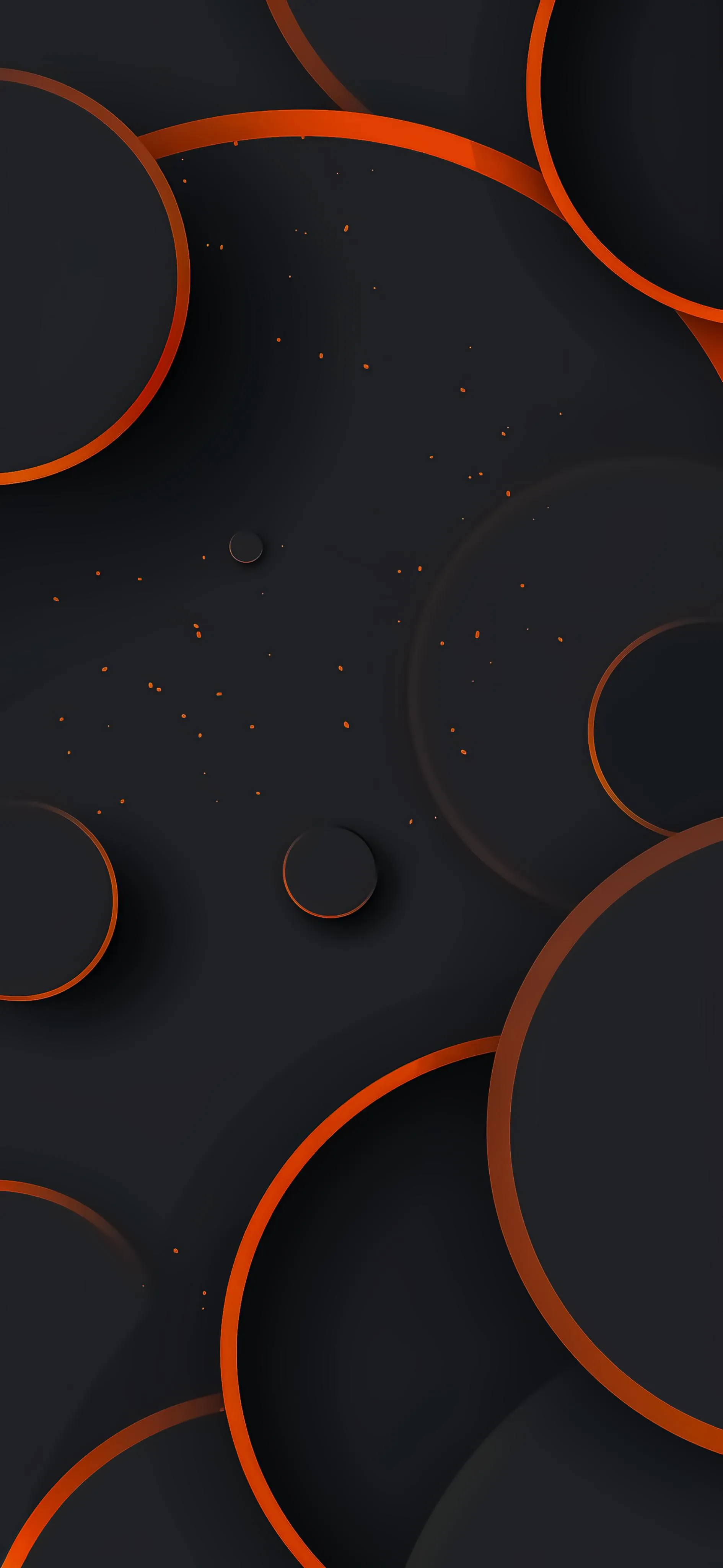 Abstract Black Background with Orange Circular Design
