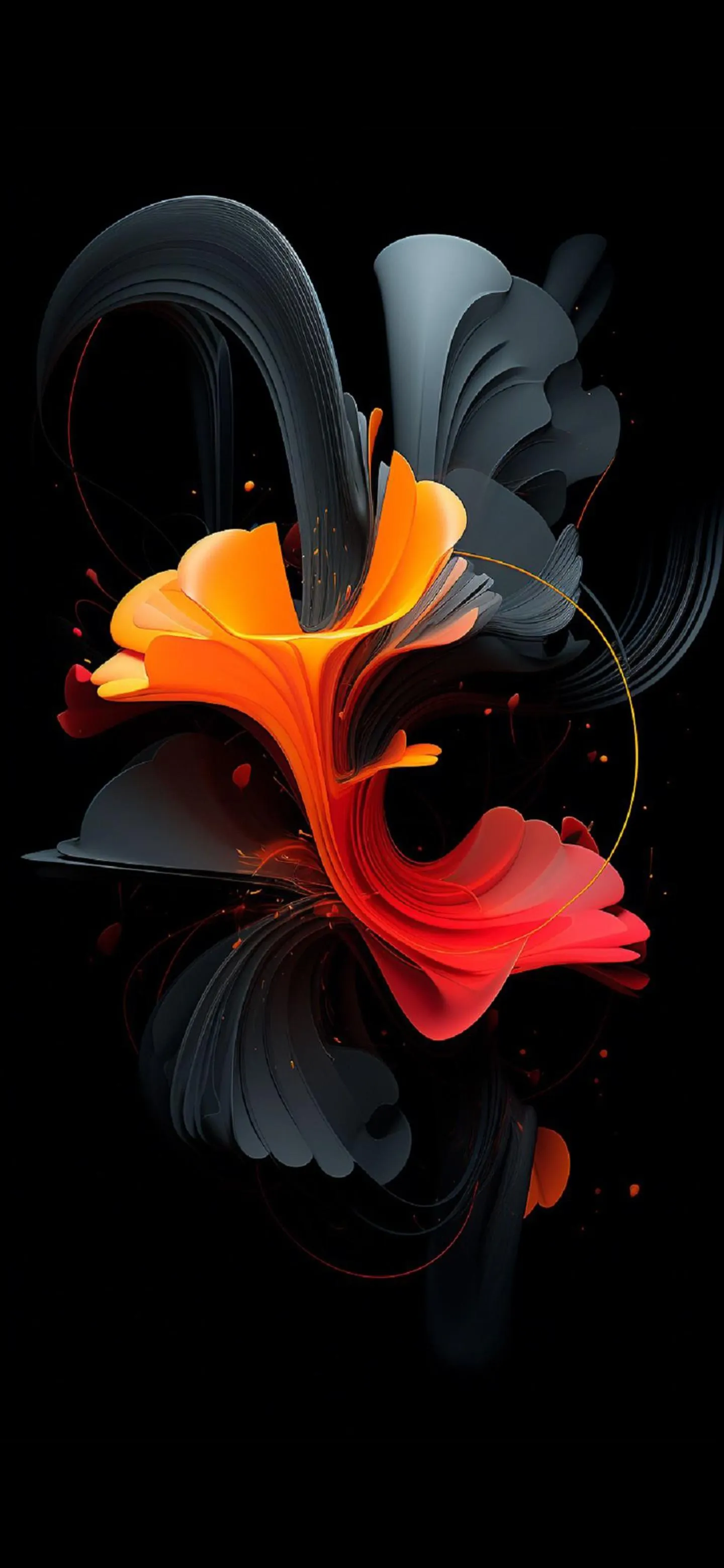 Artistic Fire and Water Flow in Elegant Abstract Form