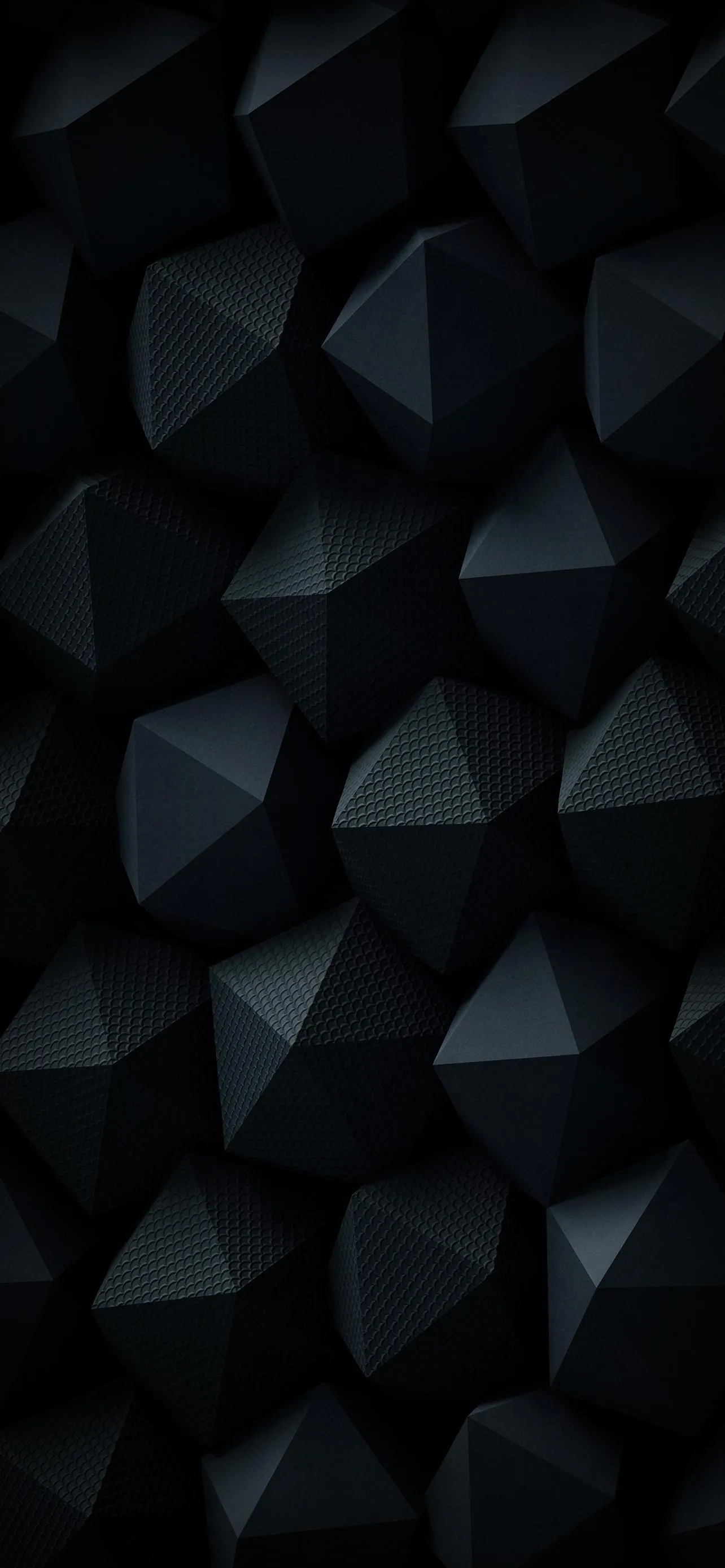 Black Geometric Shapes 3D Abstract Mobile Art Wallpaper