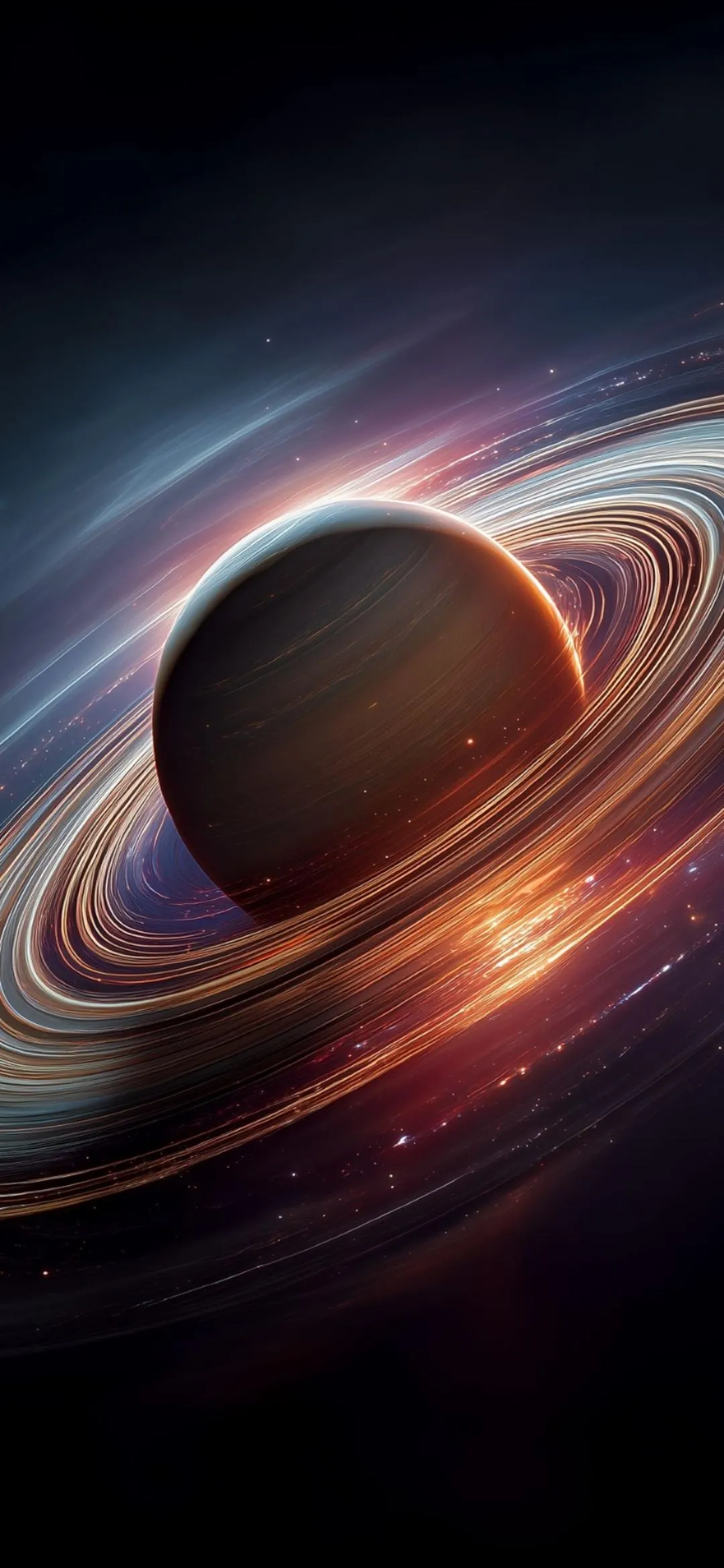 Black Hole Galaxy with Red and Orange Glow Wallpaper