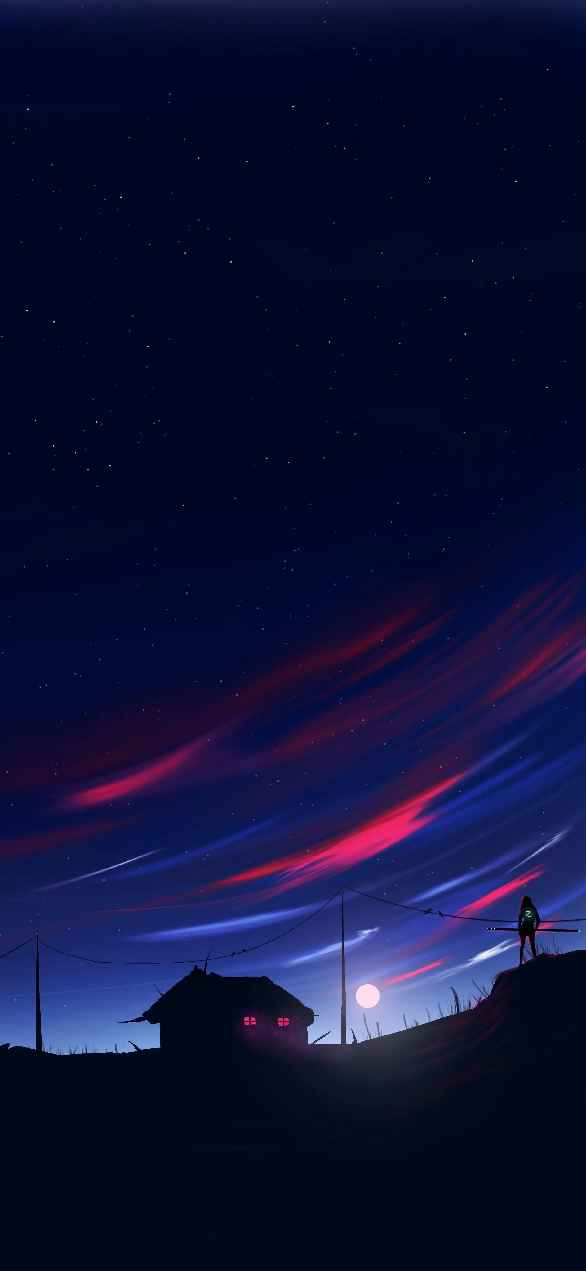 Calm Evening Sky with Pink and Blue Horizon Glow Wallpaper