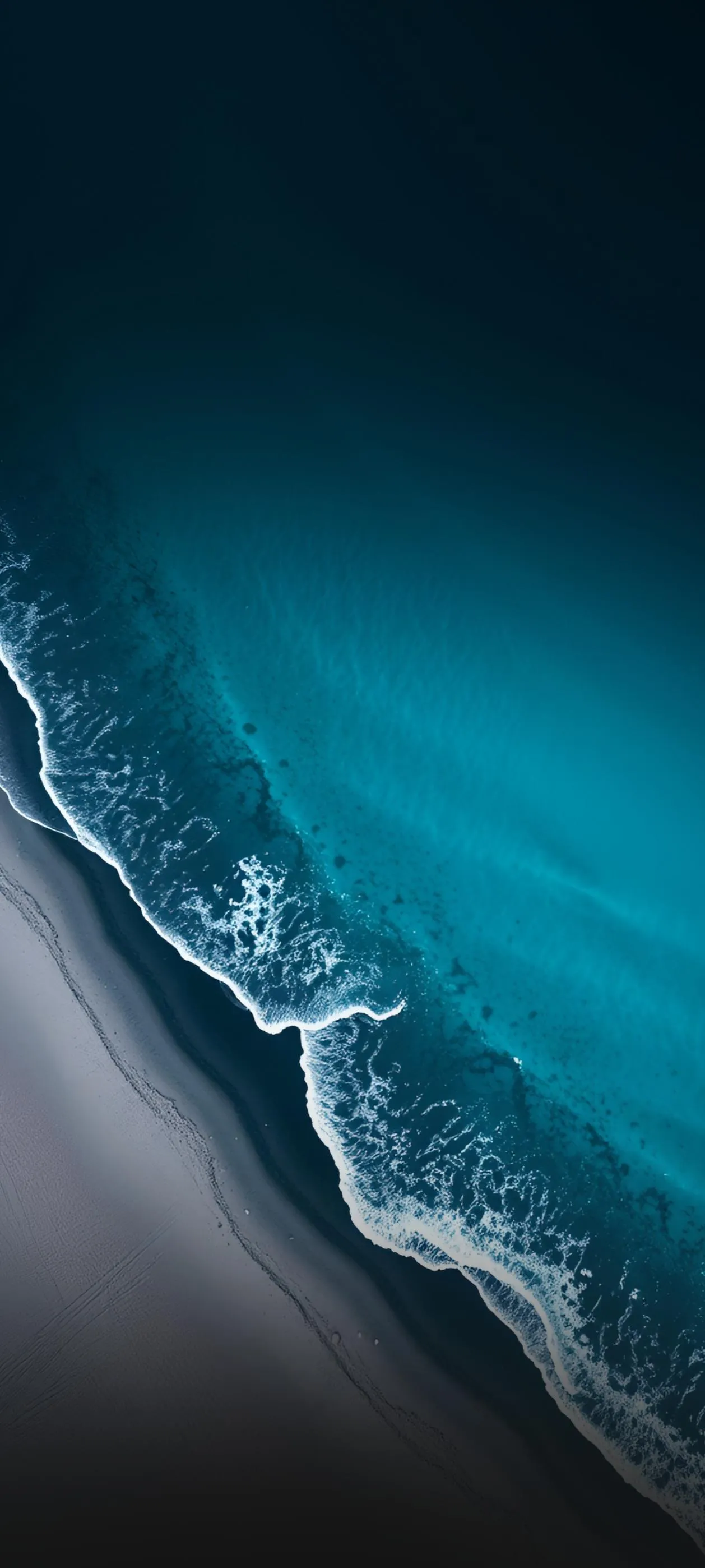 Calm Ocean Waves Aerial View for Serene Free Wallpaper