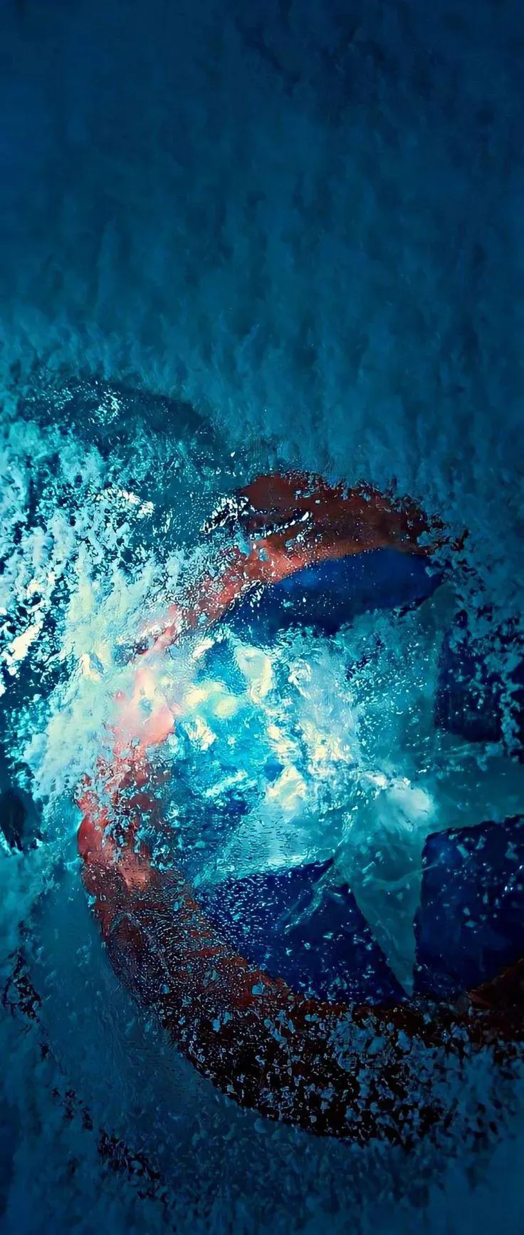 Captain America Shield Sinking Deep Underwater Scene