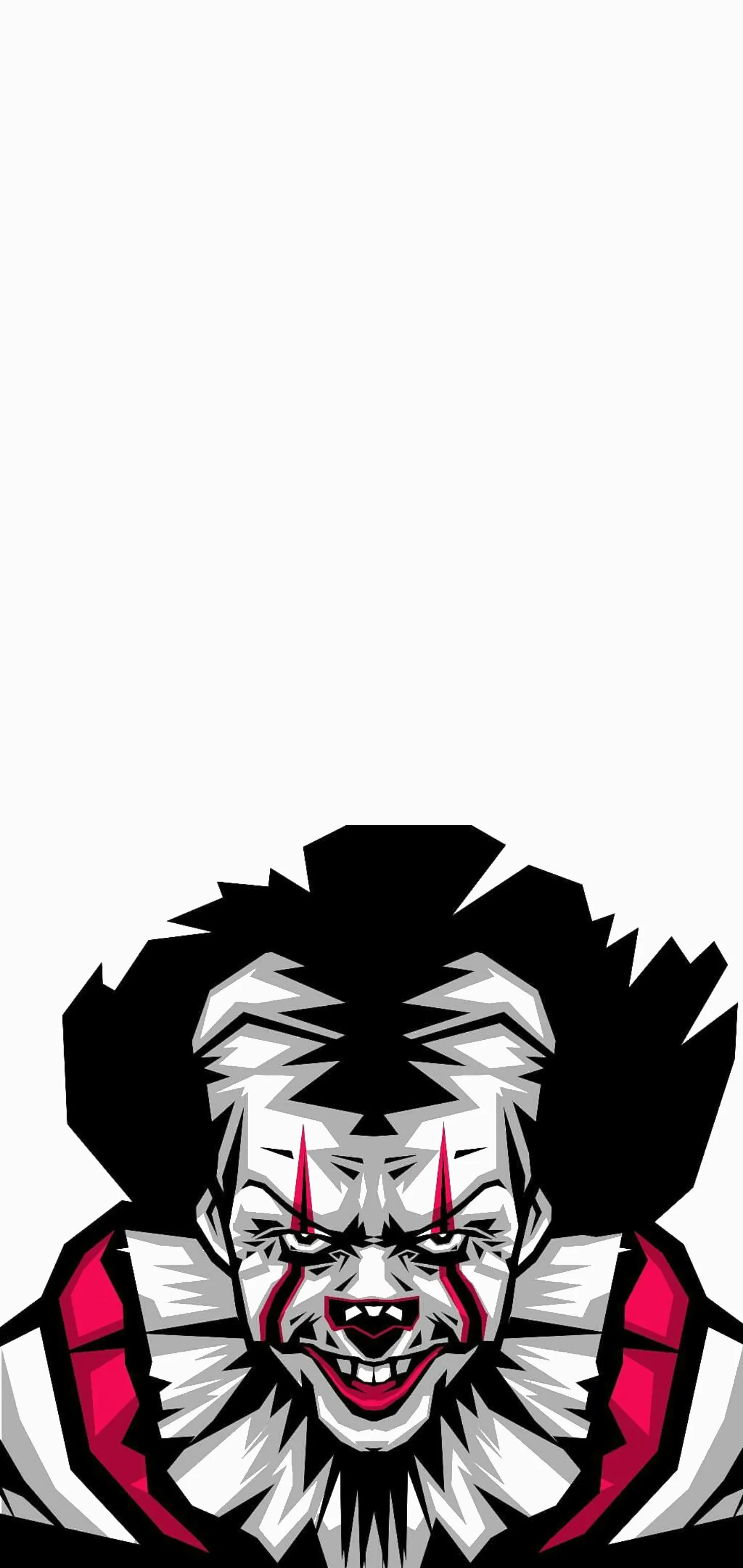 Creepy Clown Face Horror Art for Mobile Wallpaper