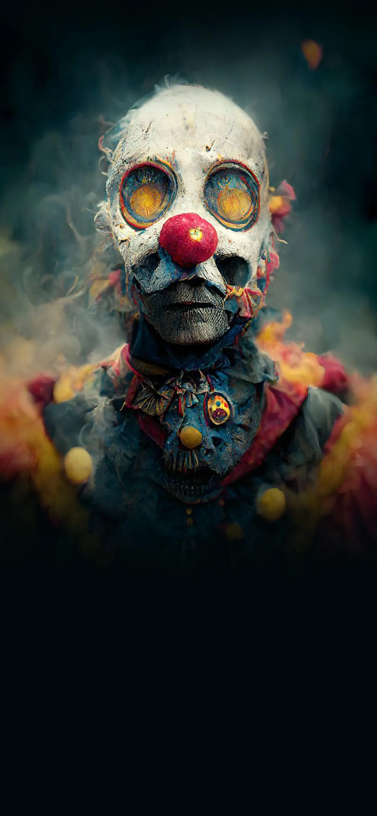 Creepy Clown Face Horror Dark Theme Mobile Wallpaper
