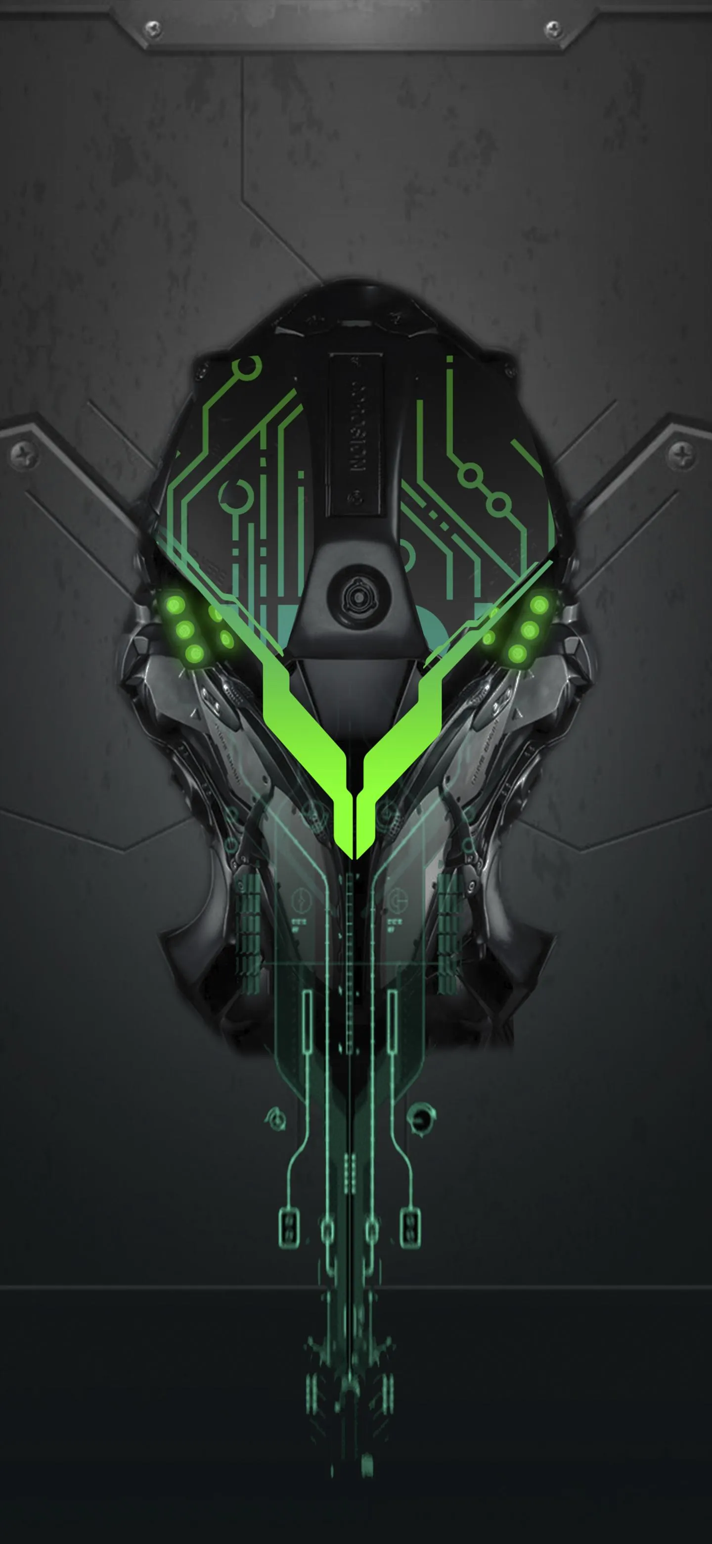 Dark Green Alien Symbol Futuristic Game Design Wallpaper