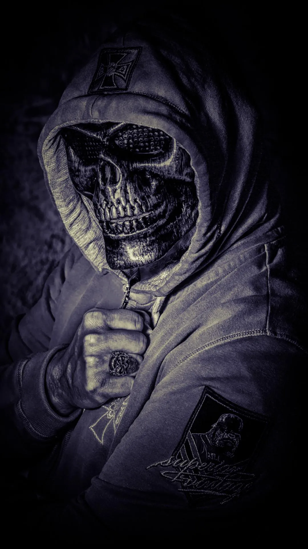 Dark Grim Hooded Character Digital Illustration Wallpaper