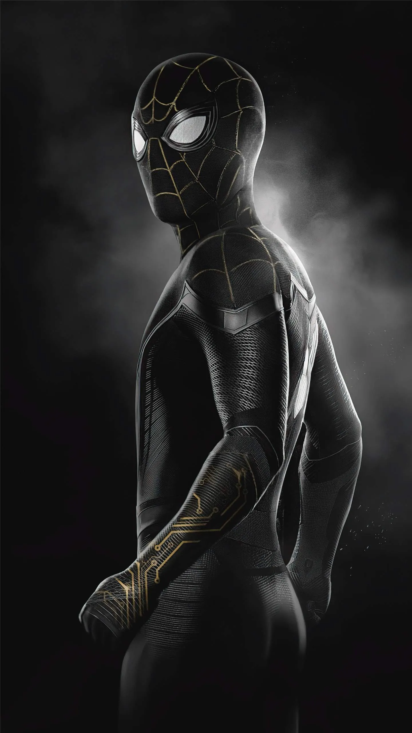 Dark Shadowed Spiderman Artistic Mobile Background
