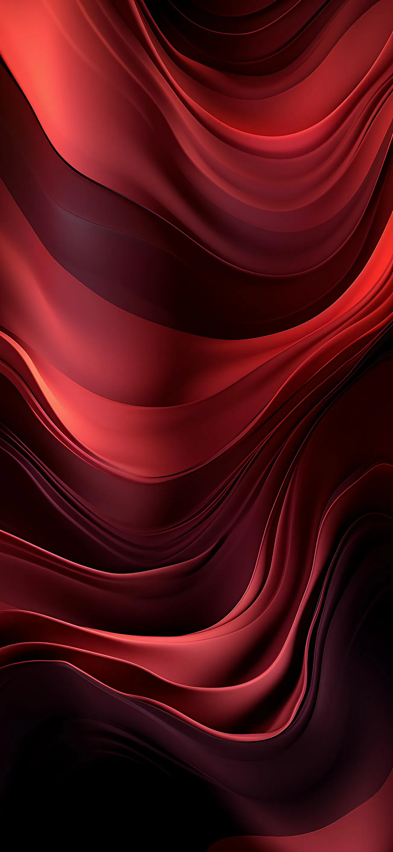 Flowing Red Silk Fabric with Smooth Texture Wallpaper