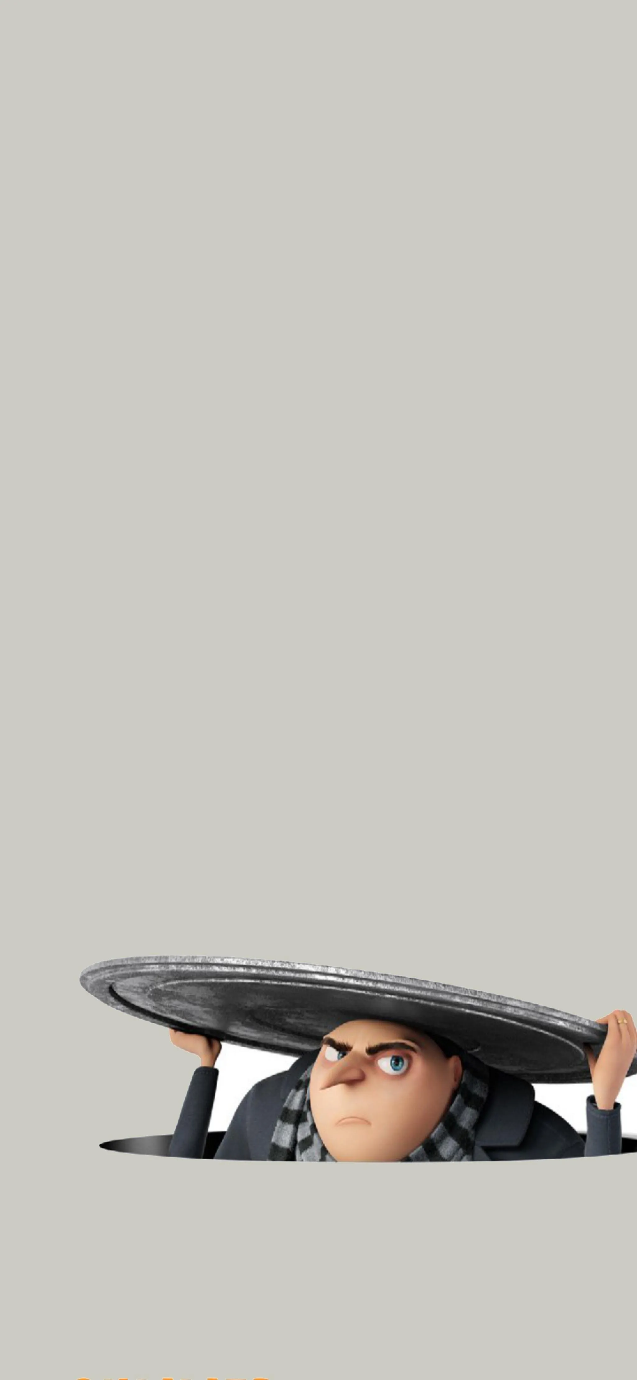 Funny Spy Character Holding Hat Cartoon Style Wallpaper