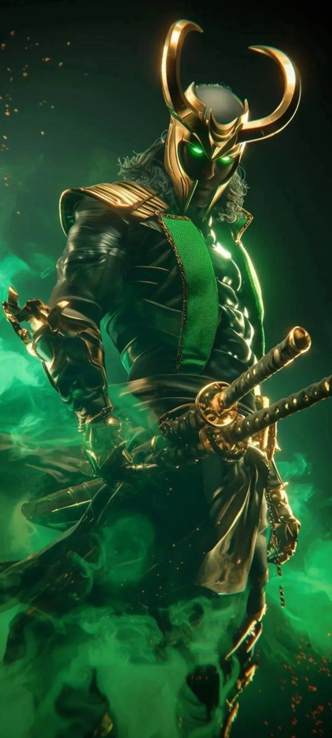 Futuristic Soldier in Green Armor Action Wallpaper