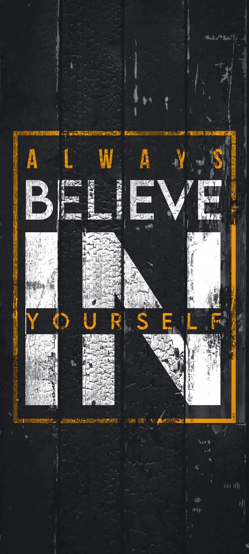 Inspirational Believe In Typography on Rustic Wall