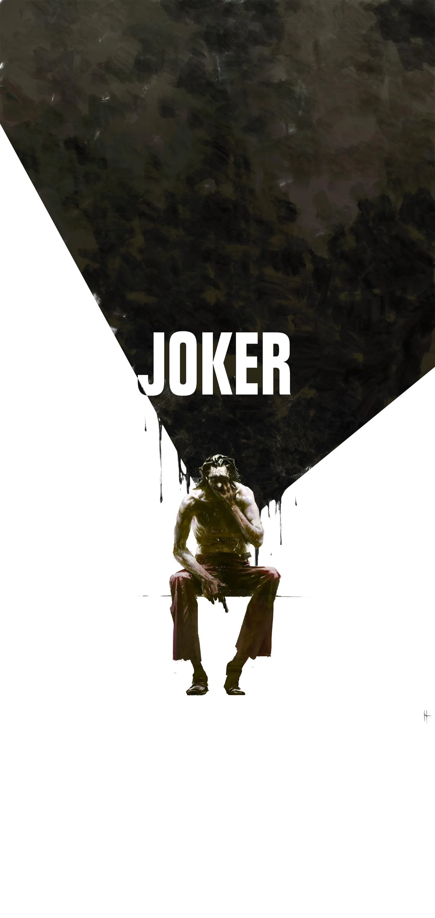 Joker Minimal White Background Creative Poster Wallpaper
