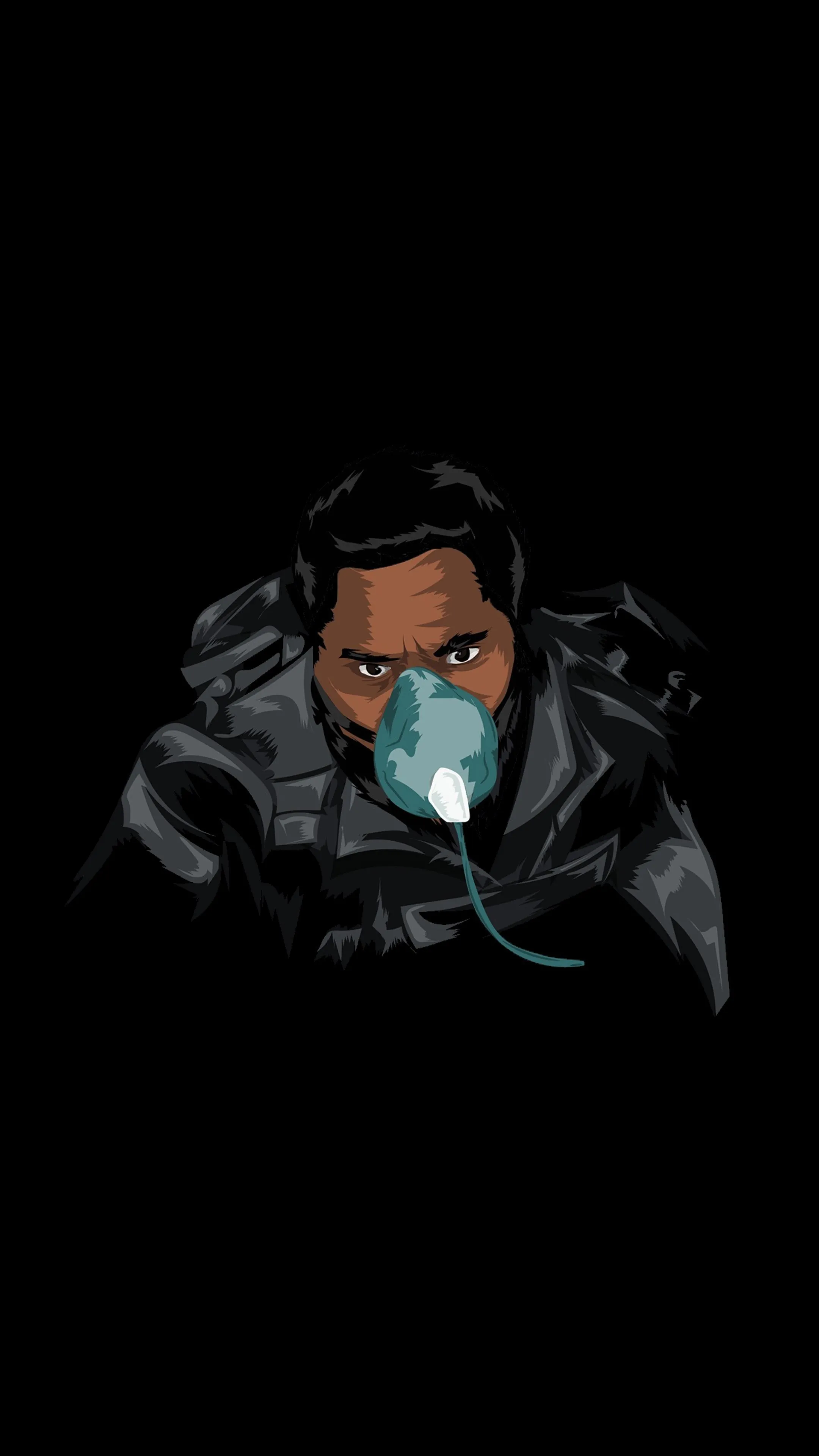 Mysterious Man with Mask in Dark Lighted Scene Wallpaper