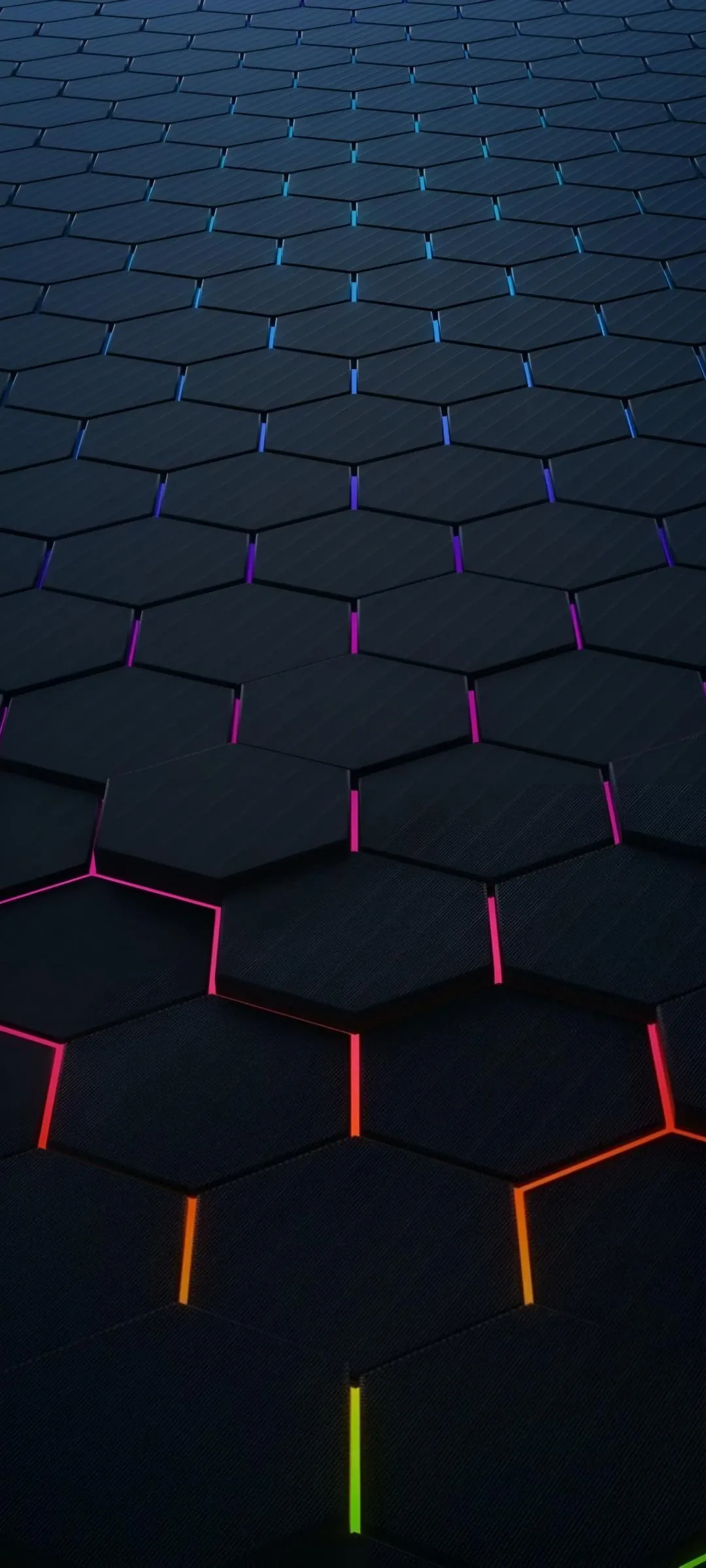 Neon Hex Grid Digital Background Modern Texture Wallpaper