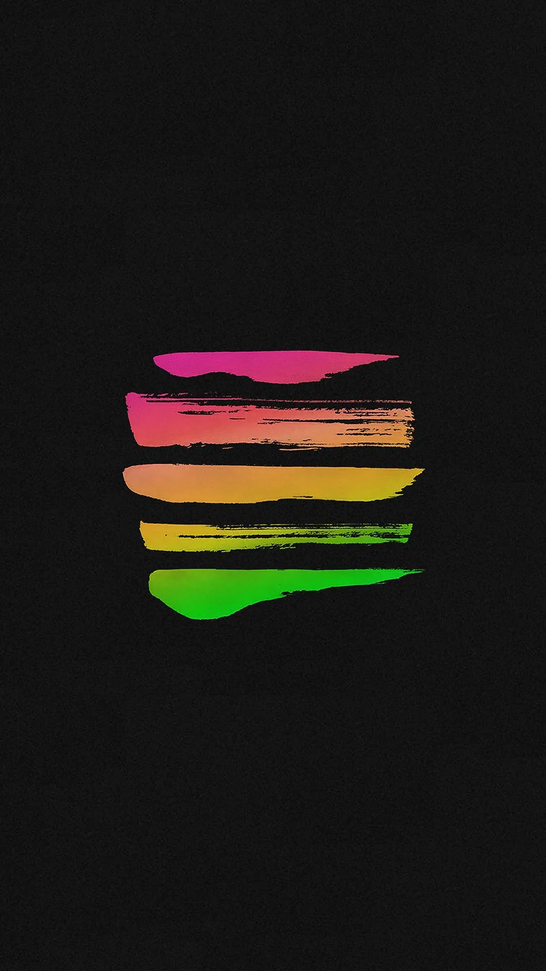 Neon Paint Streaks on Black Minimalist Background Wallpaper