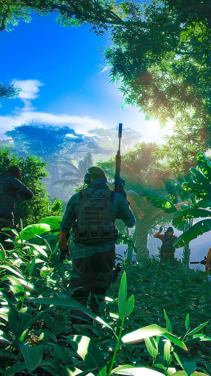 Peaceful Forest Explorer in Nature Green Scene Wallpaper