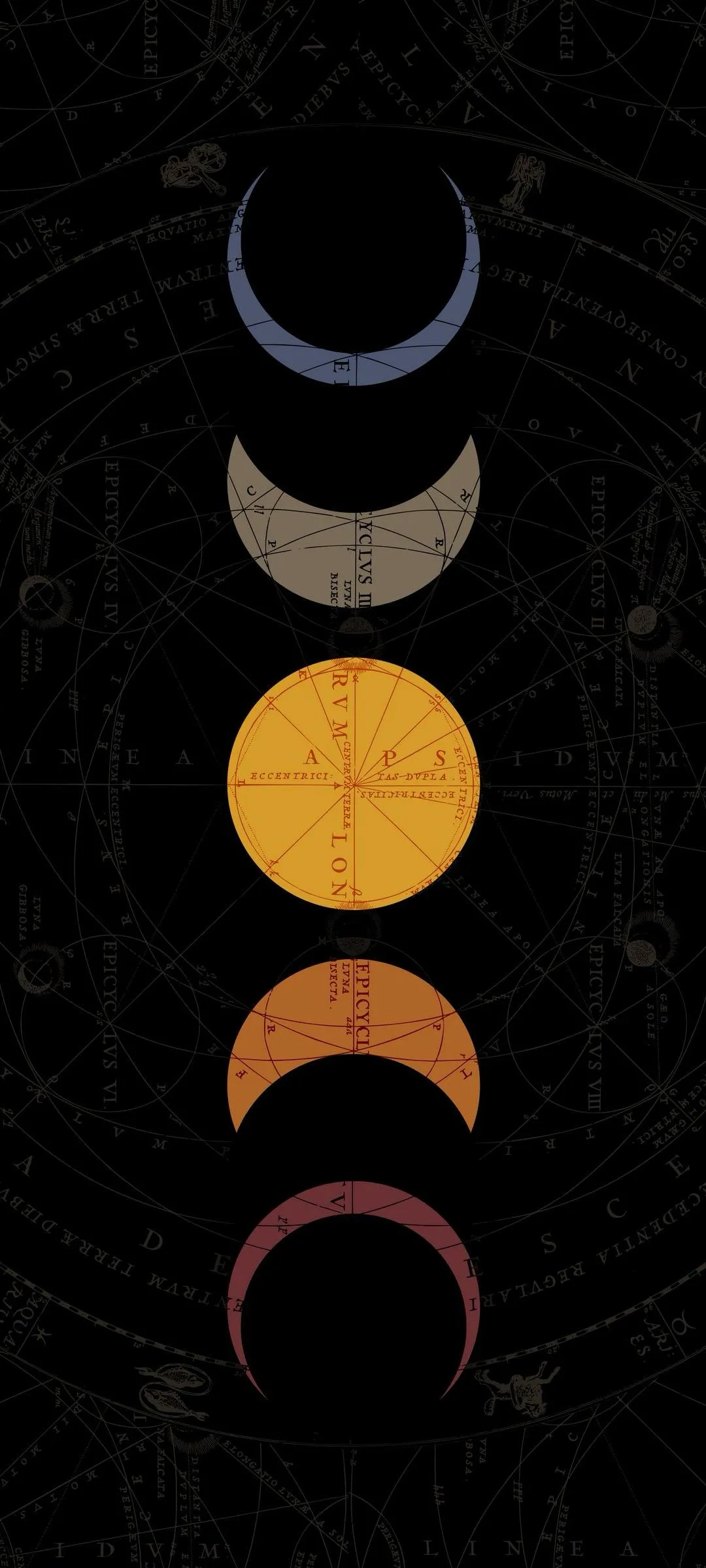 Phases of the Moon Displayed in Minimalist Style Wallpaper