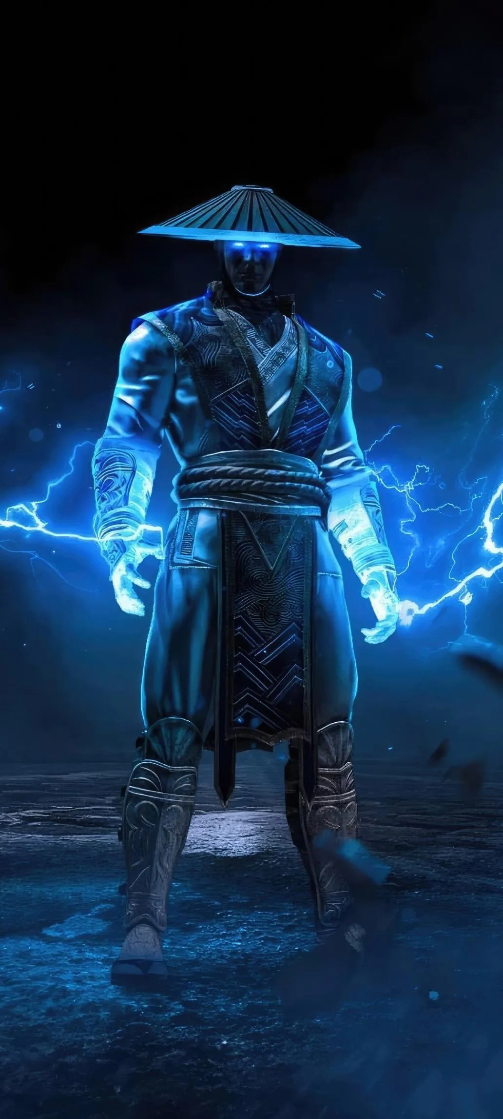 Sci Fi Warrior Holding Blue Energy Sword Wallpaper