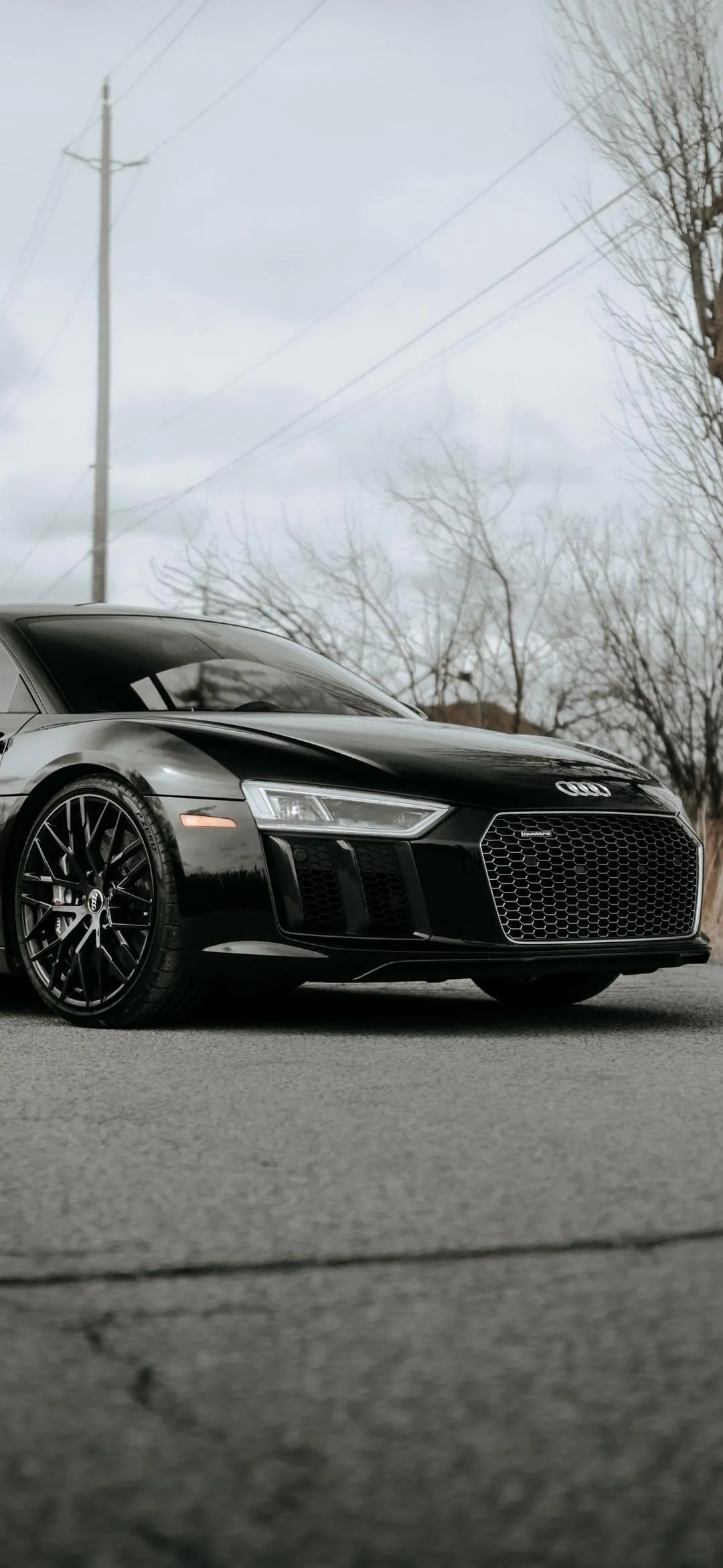 Sleek Black and White Sports Car Aesthetic Art Wallpaper