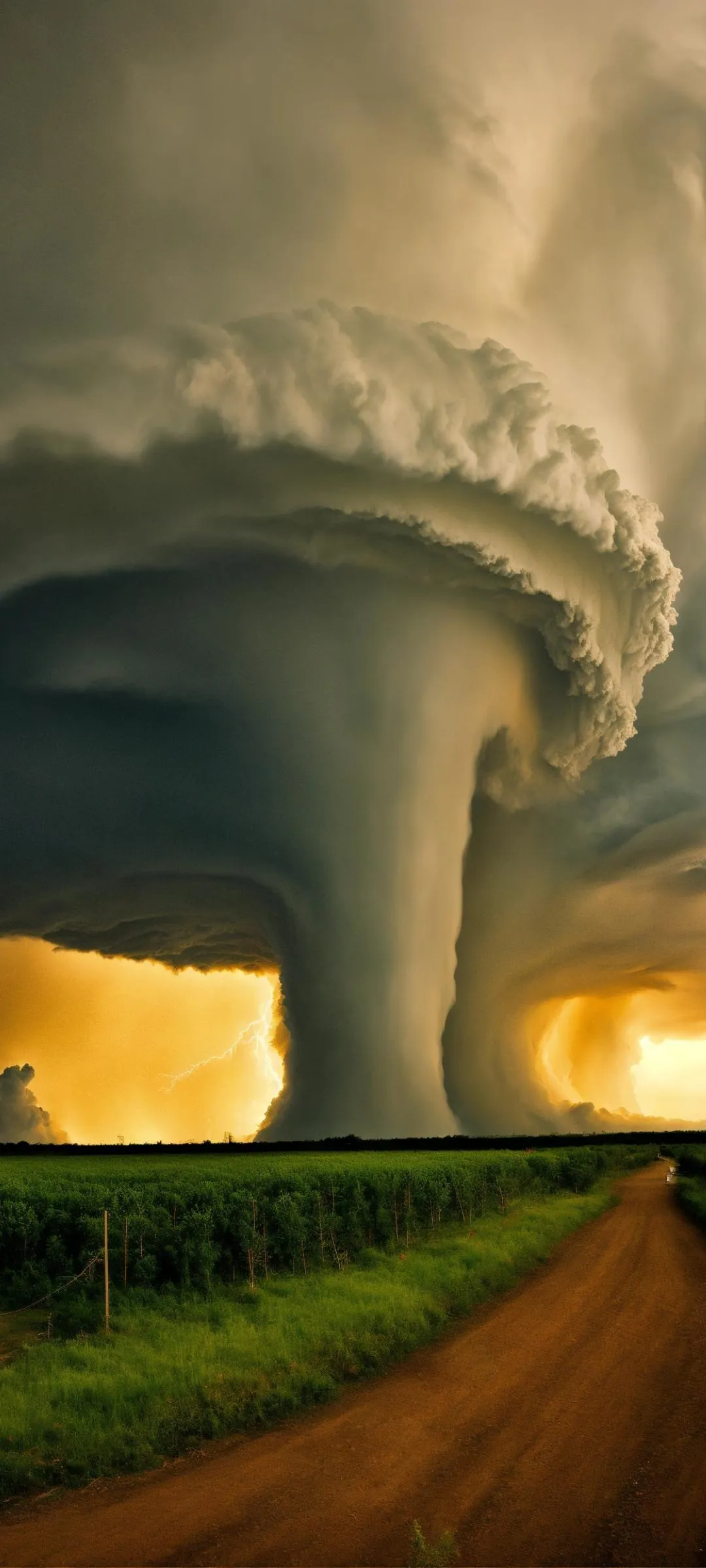 Tornado Storm Over Fields Nature Power Free Wallpaper