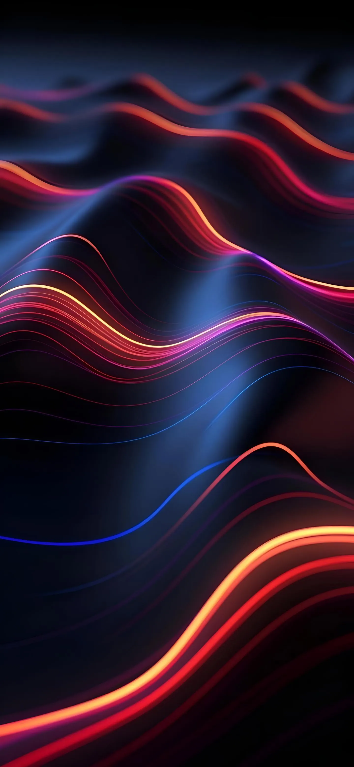 Vibrant Abstract Light Waves in Red and Blue Motion
