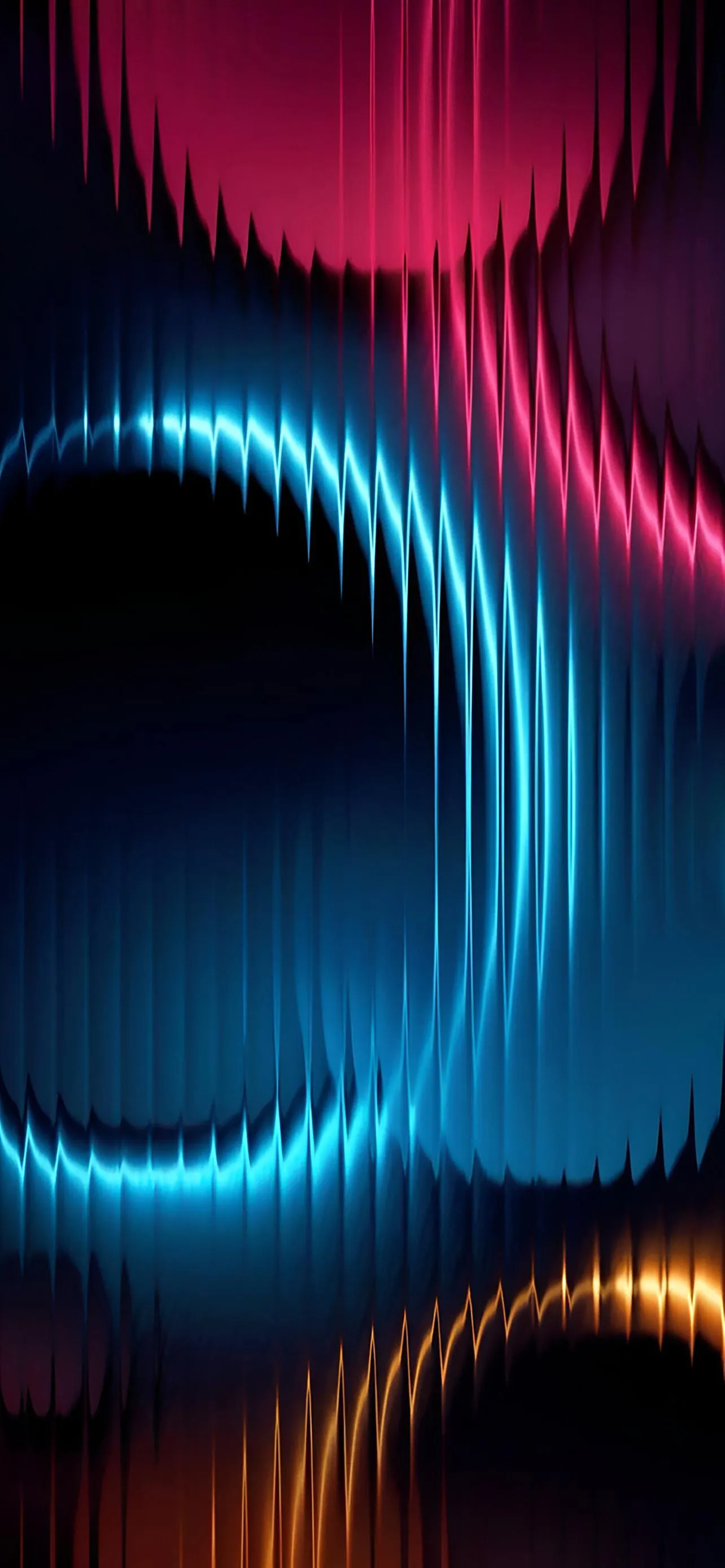 Vibrant Neon Circles in Motion Abstract Wallpaper Background