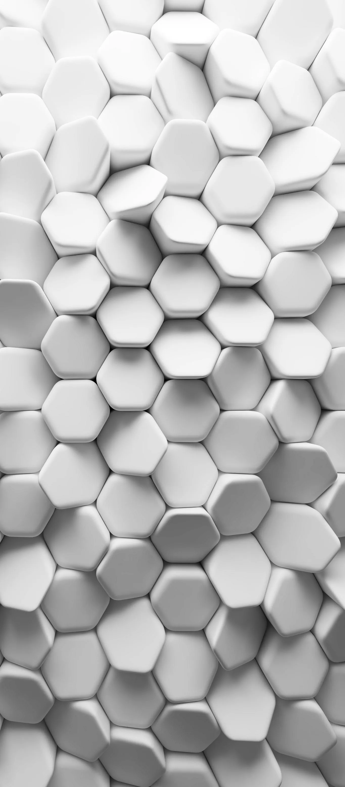 White 3D Hexagon Texture Modern Abstract Pattern Wallpaper