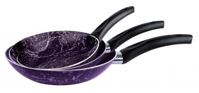 Grandi Marble 3-piece frying pan set (20-24-28) in box, marble purple/marble purple