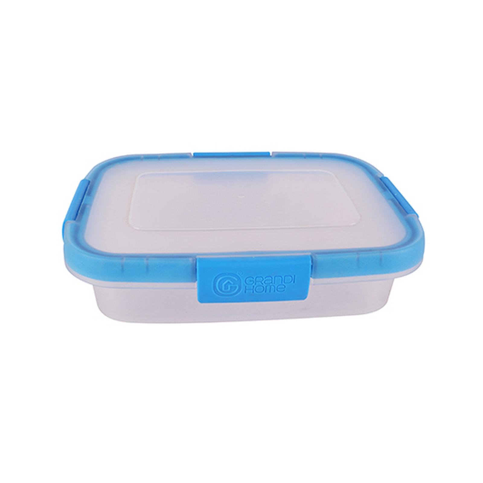 Hygenic Food Container Rectangle 0.7 Liter Clear And Gray