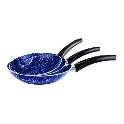 Grandi Cook Marble Fry Pan Set 20-24-28 Granite Blue