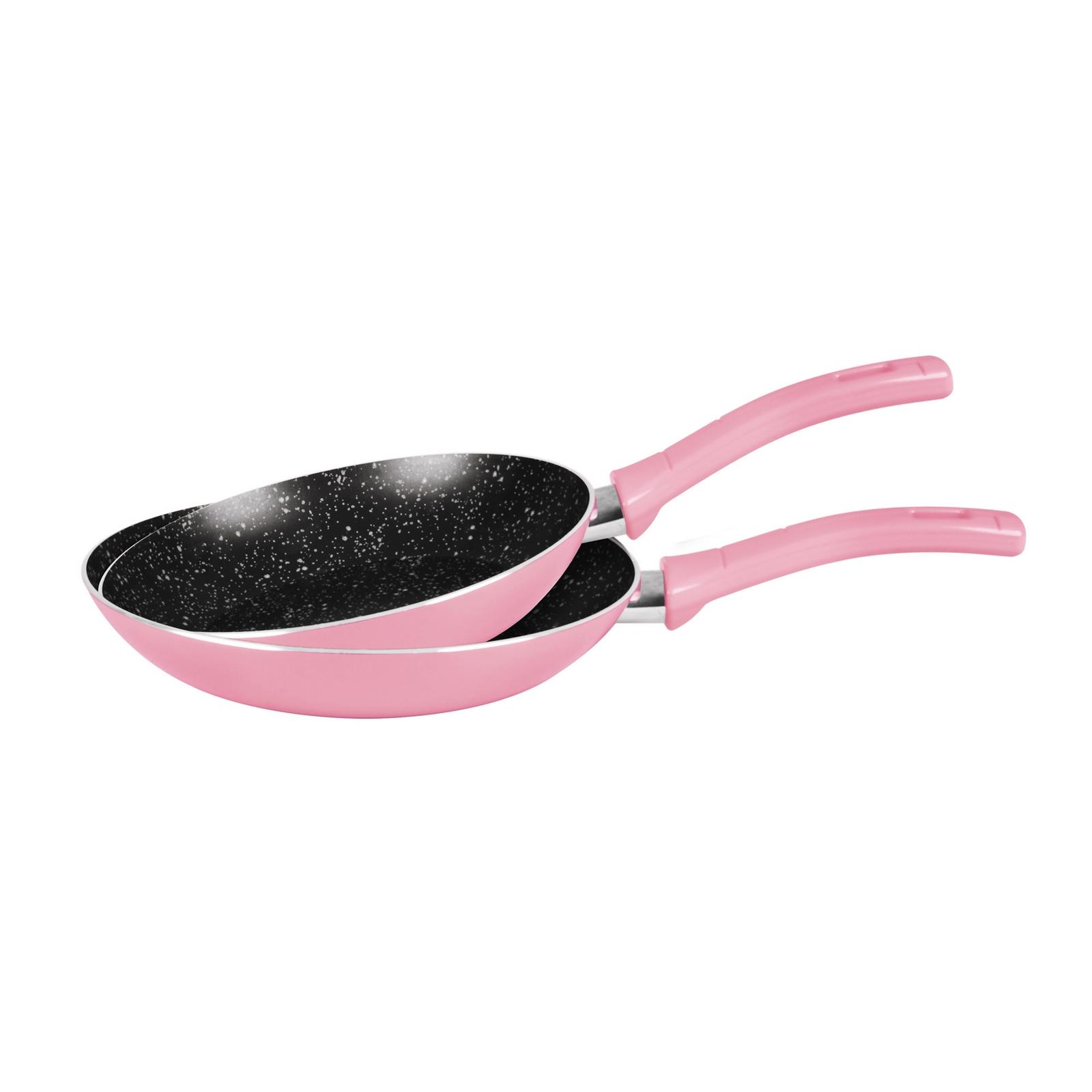 Grandi Cook Pop Frypan Set 20-24 Pink And Granite Black