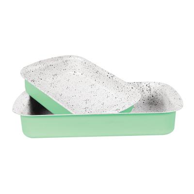 Grandi Pop Rectangular Oven tray Set 25-35 Green And Granite White