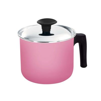 Grandi Cook Pop Laban 14 Cm with Stainless Cover Pink And Granite Black
