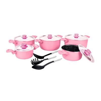 Grandi Cook Pop set 10 pcs Stewpot 18-20-22-24-28+3 kitchen tools Green And Granite Black